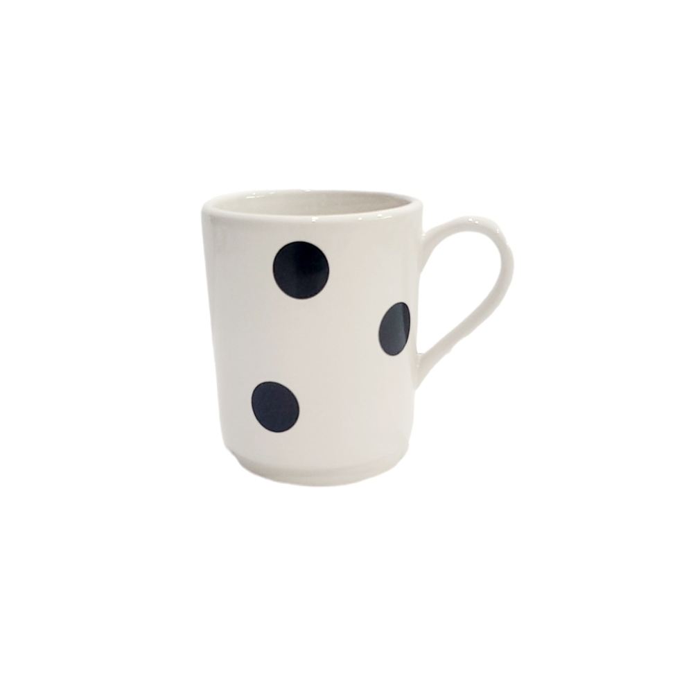 Kate Spade Lenox New York Deco Dot Coffee Mug 4” Tall White & Black - Picture 6 of 7